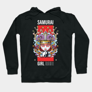 Yin Yang Samurai Girl Japanese Design Hoodie